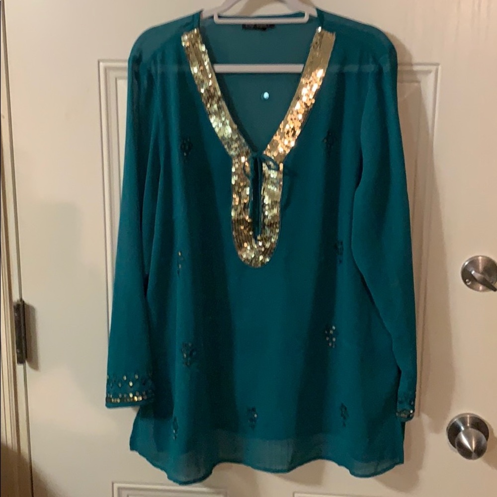 Christmas perfect‼️Exquisite tunic top. Dressy.